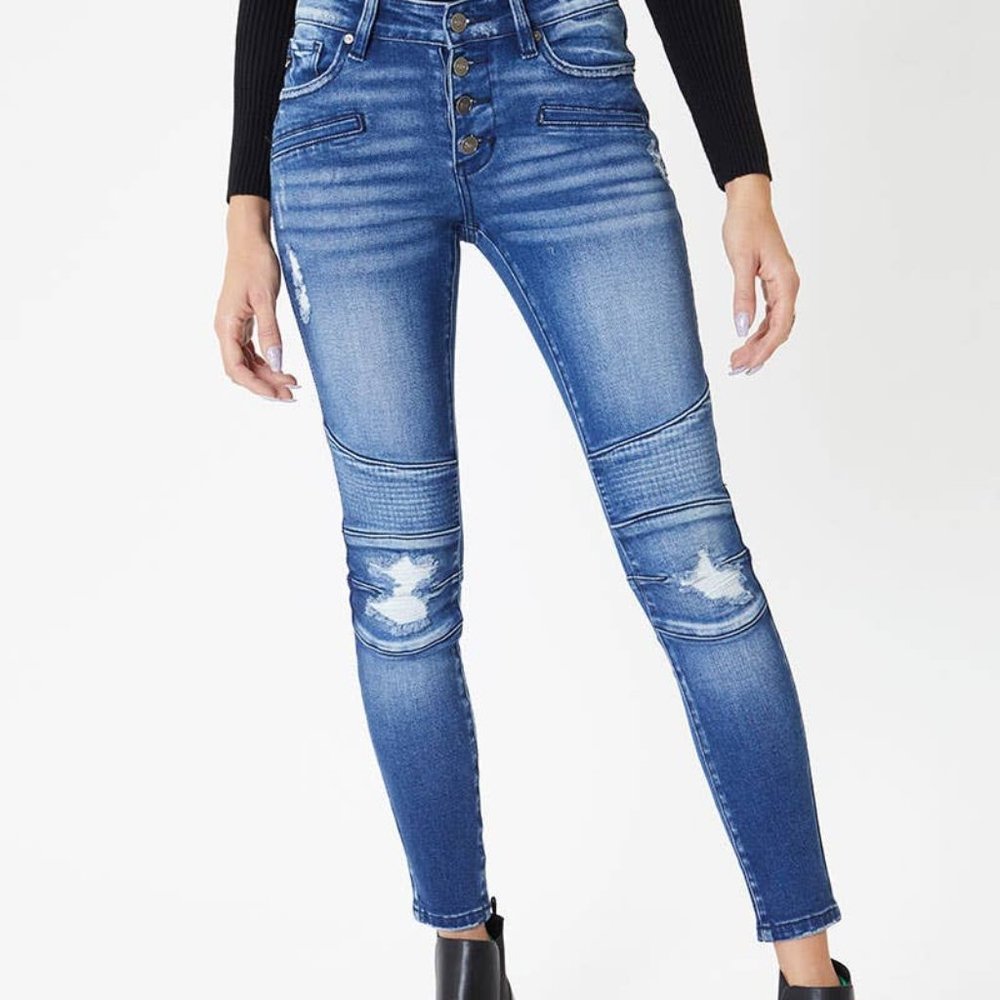 KanCan Peyton Midrise Moto Super Skinny Jeans NWT